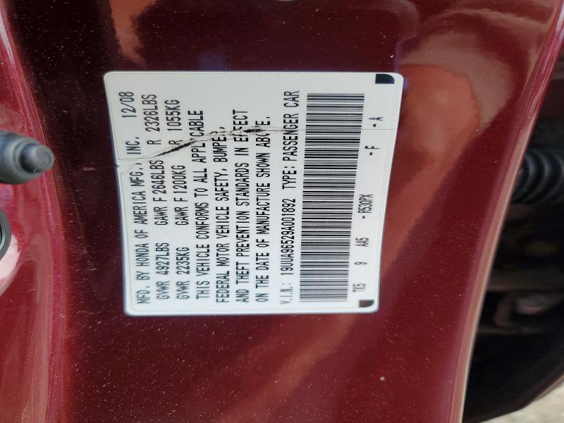 Aukcja sprzedaży 2009 Acura Tl, vin: 19UUA96529A001892, numer aukcji: 52244086