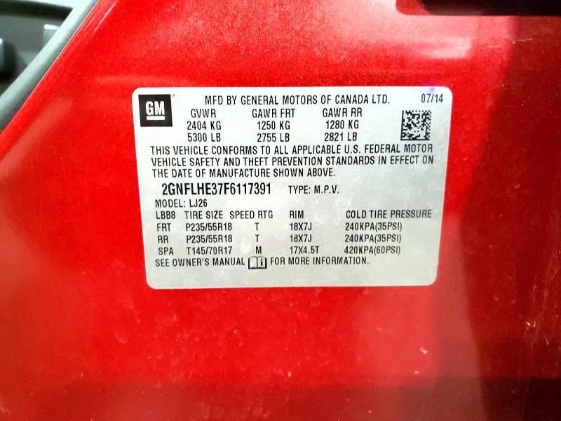 Aukcja sprzedaży 2015 Chevrolet Equinox, vin: 2GNFLHE37F6117391, numer aukcji: 52234876