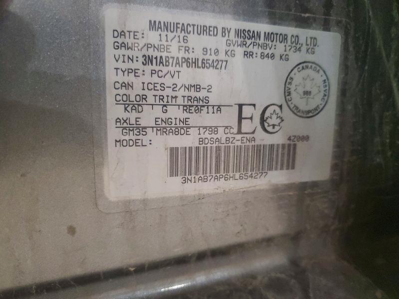 Aukcja sprzedaży 2017 Nissan Sentra, vin: 3N1AB7AP6HL654277, numer aukcji: 54049896