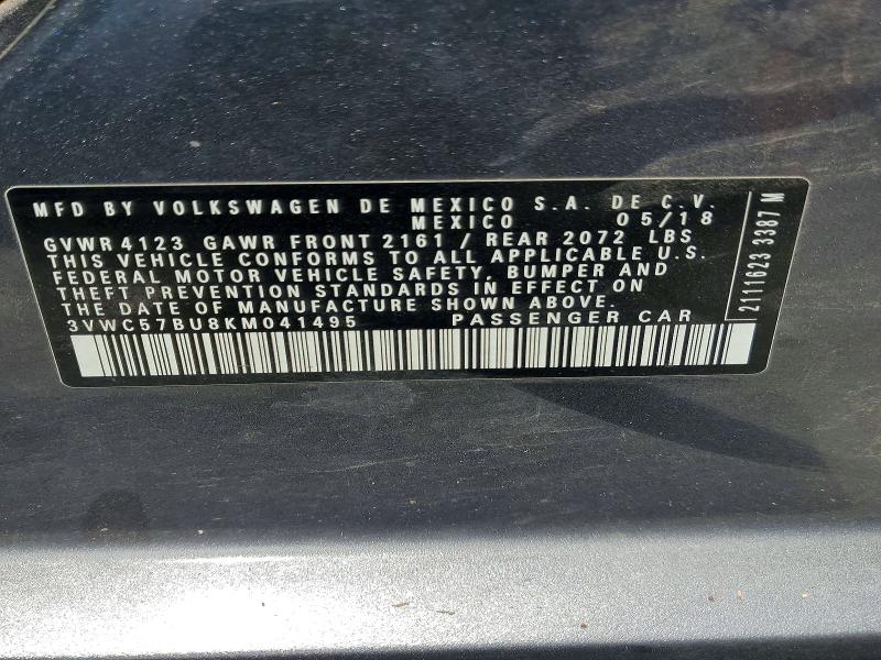Aukcja sprzedaży 2019 Volkswagen Jetta, vin: 3VWC57BU8KM041495, numer aukcji: 53188116