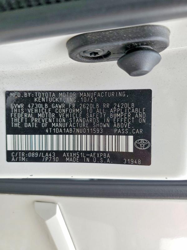 Auction sale of the 2022 Toyota Avalon, vin: 4T1DA1AB7NU011593, lot number: 53322946