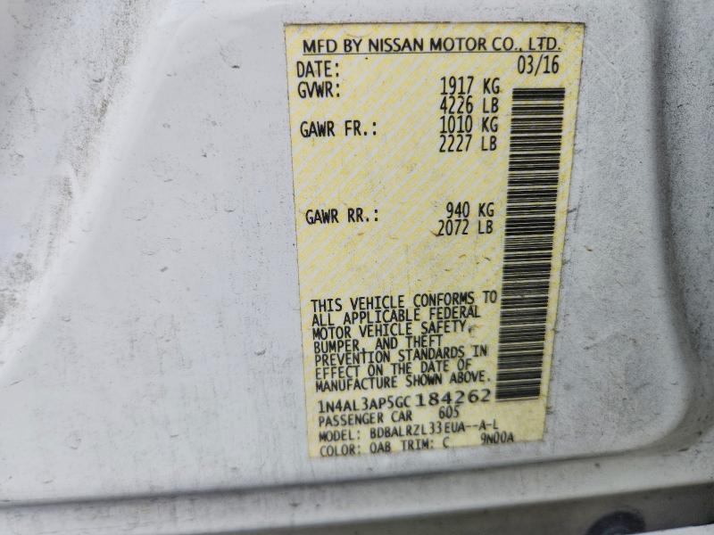Продаж на аукціоні авто 2016 Nissan Altima, vin: 1N4AL3AP5GC184262, номер лоту: 52783636