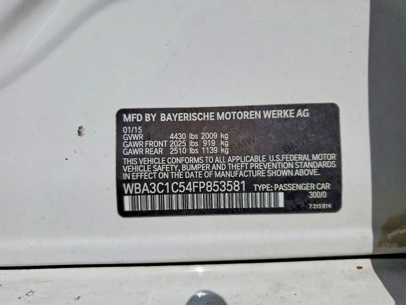 Продажа на аукционе авто 2015 Bmw 328, vin: WBA3C1C54FP853581, номер лота: 53911366