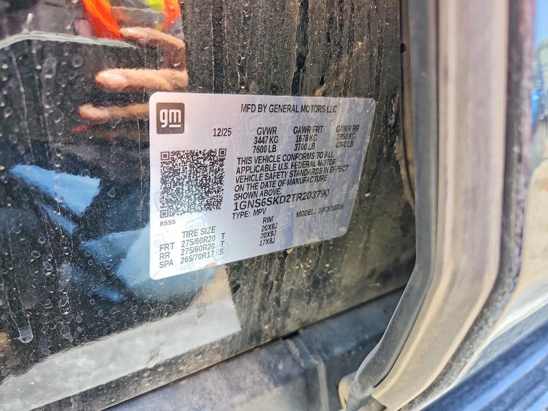 2026 Chevrolet Tahoe მანქანა იყიდება აუქციონზე, vin: 1GNS6SKD2TR203790, აუქციონის ნომერი: 54910446