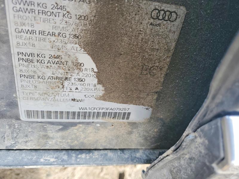 2015 Audi Q5 მანქანა იყიდება აუქციონზე, vin: WA1CFCFP3FA079257, აუქციონის ნომერი: 51966226