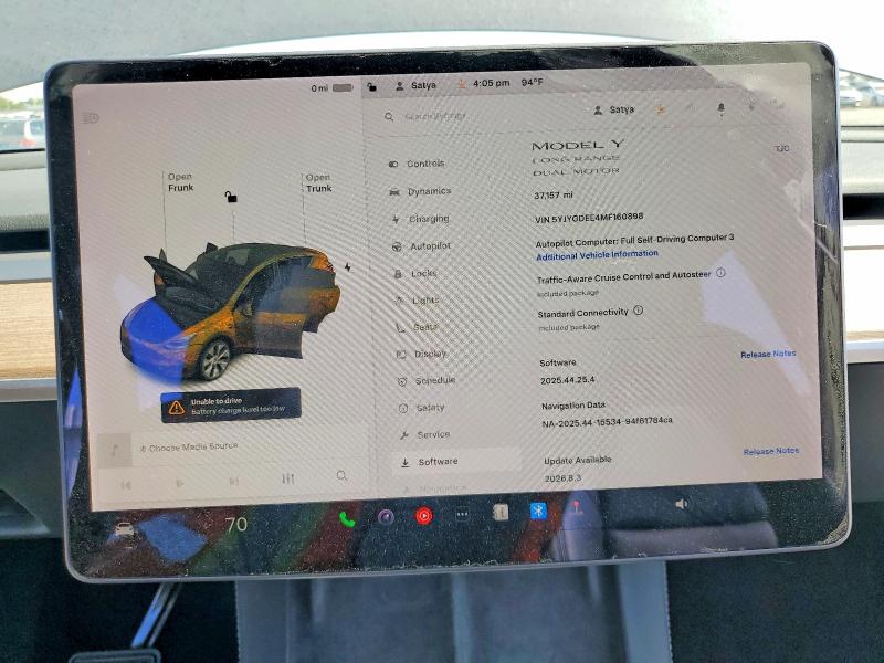 Aukcja sprzedaży 2021 Tesla Model Y, vin: 5YJYGDEE4MF160898, numer aukcji: 53832136
