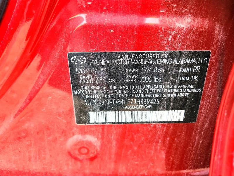 Aukcja sprzedaży 2018 Hyundai Elantra, vin: 5NPD84LF7JH339425, numer aukcji: 52446046