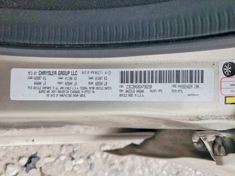 Продаж на аукціоні авто 2013 Chrysler 200, vin: 1C3CCBAG6DN736238, номер лоту: 54101316