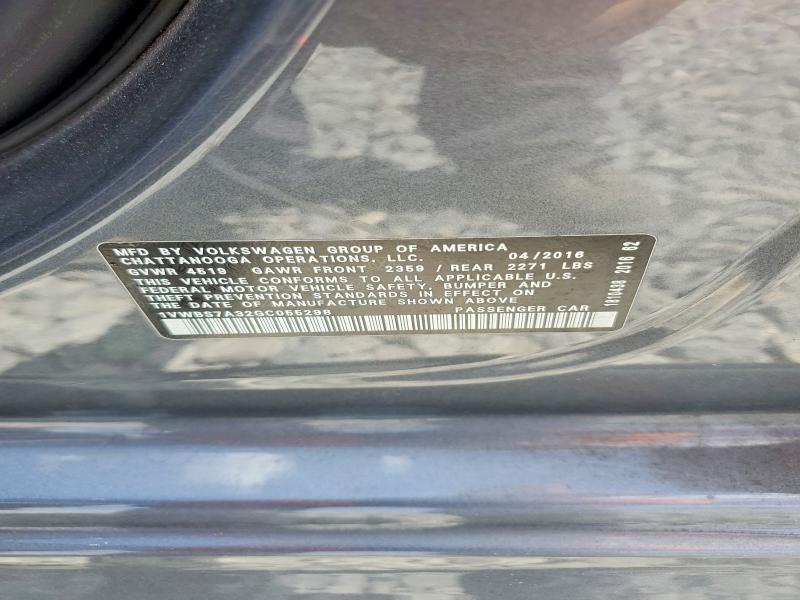 Продажа на аукционе авто 2016 Volkswagen Passat, vin: 1VWBS7A32GC055298, номер лота: 52009696