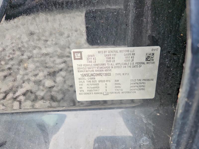 53221976 :رقم المزاد ، 1GNSCJKC0HR213803 vin ، 2017 Chevrolet Suburban مزاد بيع