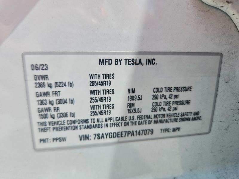 Aukcja sprzedaży 2023 Tesla Model Y, vin: 7SAYGDEE7PA147079, numer aukcji: 53839636