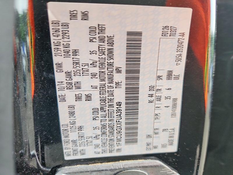 Продаж на аукціоні авто 2015 Ford Escape, vin: 1FMCU9GXXFUA39149, номер лоту: 54856386