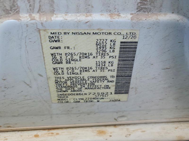 Продаж на аукціоні авто 2020 Nissan Frontier, vin: 1N6ED0EB6LN725921, номер лоту: 53451556