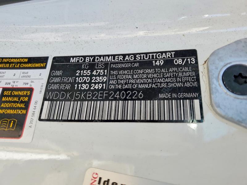 52942396 :رقم المزاد ، WDDKJ5KB2EF240226 vin ، 2014 Mercedes-benz E مزاد بيع