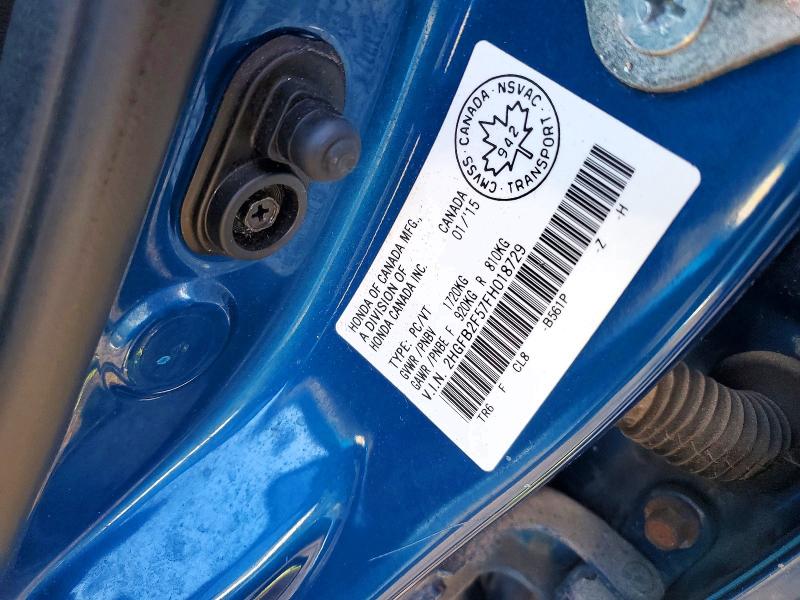 51850626 :رقم المزاد ، 2HGFB2F57FH018729 vin ، 2015 Honda Civic مزاد بيع