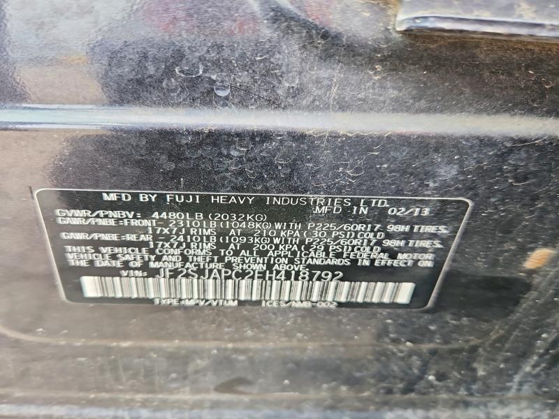 Продаж на аукціоні авто 2014 Subaru Forester, vin: JF2SJAPC2EH418792, номер лоту: 52426136