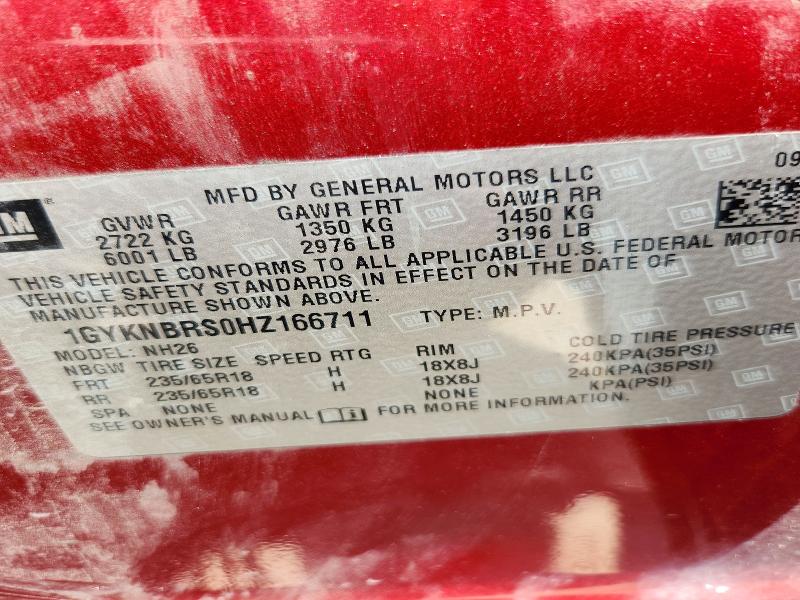 2017 Cadillac Xt5 მანქანა იყიდება აუქციონზე, vin: 1GYKNBRS0HZ166711, აუქციონის ნომერი: 53545856