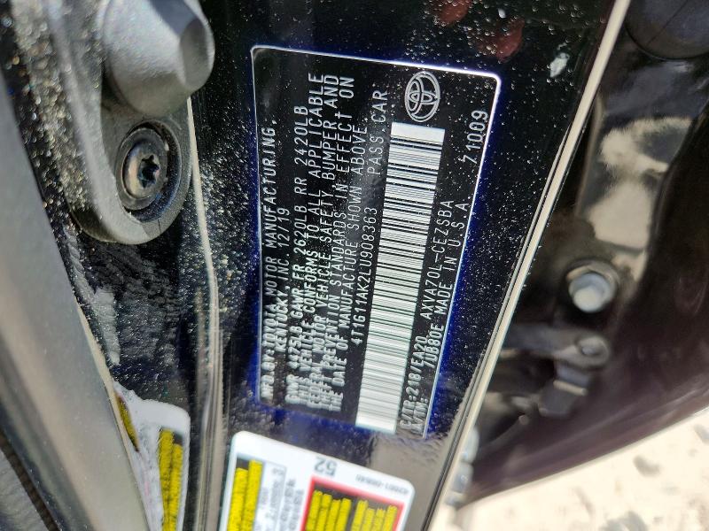 2020 Toyota Camry მანქანა იყიდება აუქციონზე, vin: 4T1G11AK2LU908363, აუქციონის ნომერი: 55162986