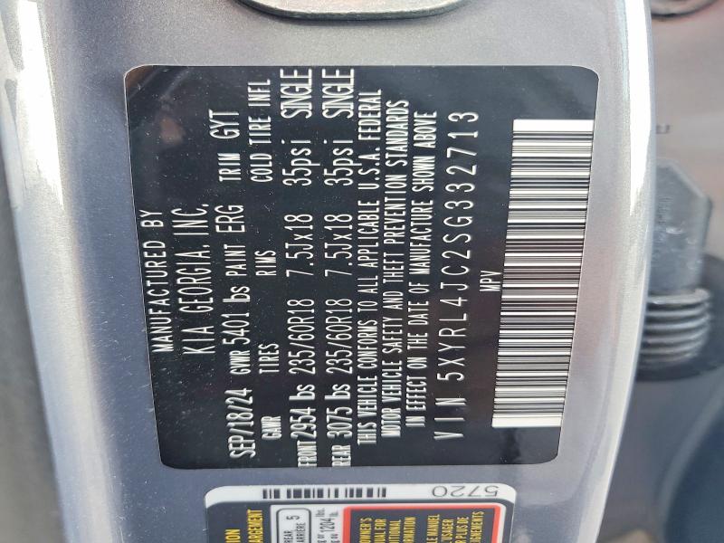 53806586 :رقم المزاد ، 5XYRL4JC2SG332713 vin ، 2025 Kia Sorento مزاد بيع