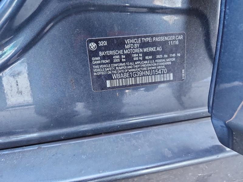 Aukcja sprzedaży 2017 Bmw 320, vin: WBA8E1G39HNU15470, numer aukcji: 53932466