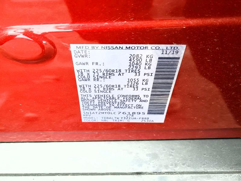 Продаж на аукціоні авто 2020 Nissan Rogue, vin: 5N1AT2MT0LC761895, номер лоту: 54399526
