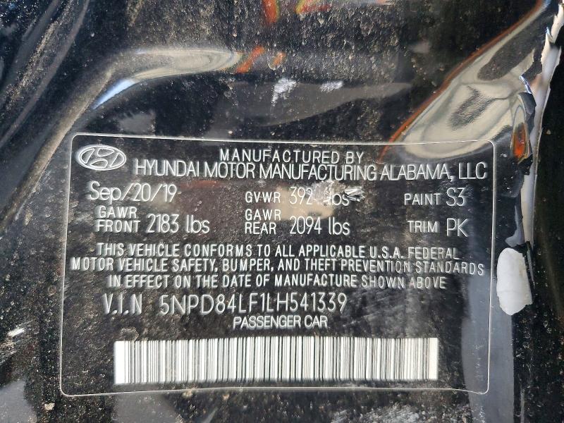 Aukcja sprzedaży 2020 Hyundai Elantra, vin: 5NPD84LF1LH541339, numer aukcji: 53262996