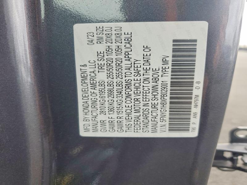 Aukcja sprzedaży 2023 Honda Pilot, vin: 5FNYG1H8XPB029001, numer aukcji: 55439716