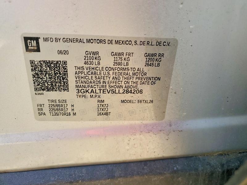 Aukcja sprzedaży 2020 Gmc Terrain, vin: 3GKALTEV5LL284206, numer aukcji: 54734186
