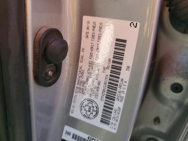 53779136 :رقم المزاد ، 5TFHZ5BN1GX011914 vin ، 2016 Toyota Tacoma مزاد بيع