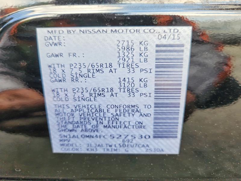 Продаж на аукціоні авто 2015 Infiniti Qx60, vin: 5N1AL0MN4FC527530, номер лоту: 54922106