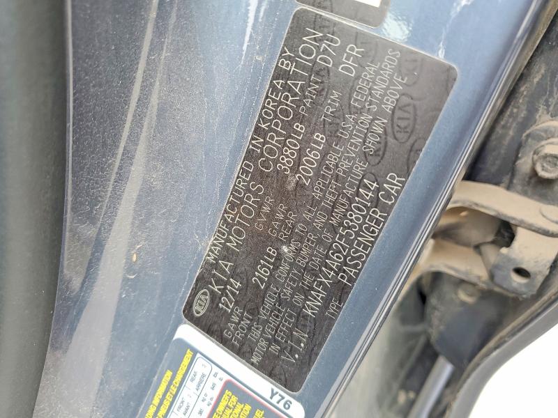 2015 Kia Forte მანქანა იყიდება აუქციონზე, vin: KNAFX4A62F5380144, აუქციონის ნომერი: 54824736