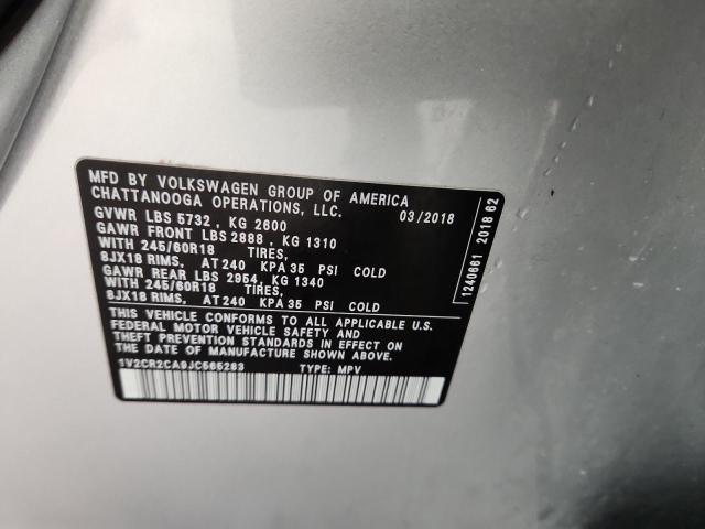 Продажа на аукционе авто 2018 Volkswagen Atlas, vin: 1V2CR2CA9JC565283, номер лота: 52234246