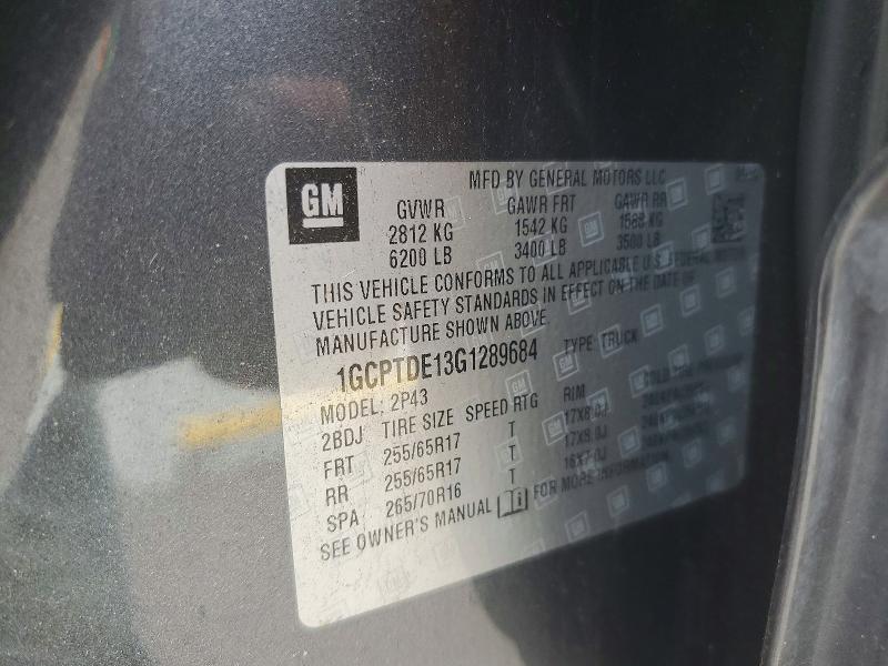 Aukcja sprzedaży 2016 Chevrolet Colorado, vin: 1GCPTDE13G1289684, numer aukcji: 54457156