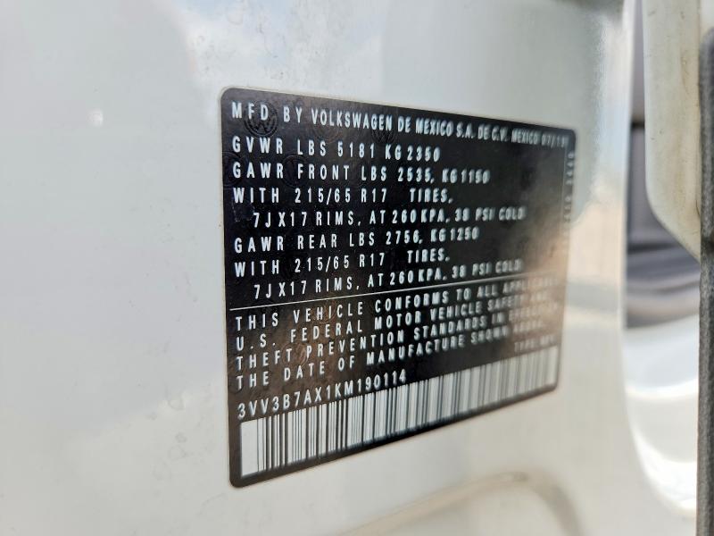Aukcja sprzedaży 2019 Volkswagen Tiguan, vin: 3VV3B7AX1KM190114, numer aukcji: 54300746