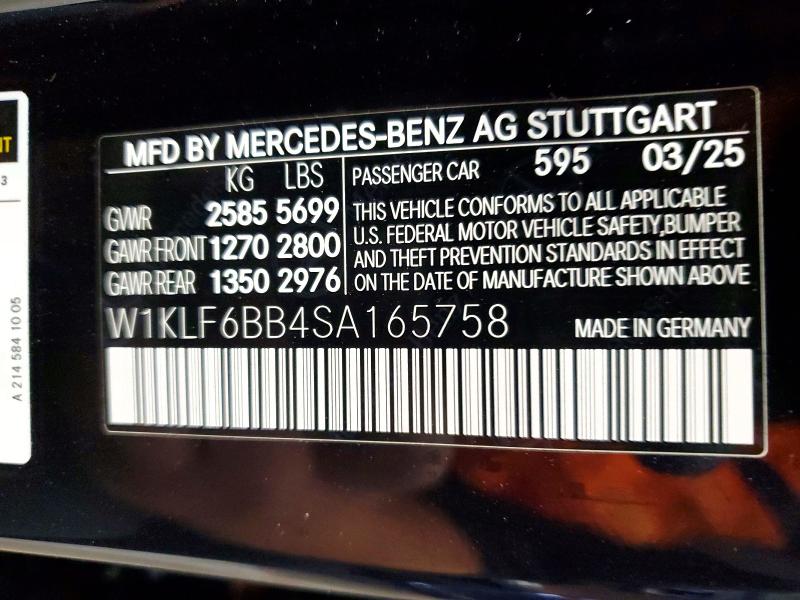 Продажа на аукционе авто 2025 Mercedes-benz E450, vin: W1KLF6BB4SA165758, номер лота: 54829756