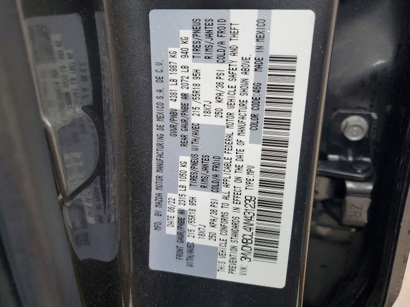 54529696 :رقم المزاد ، 3MVDMBCL4NM431239 vin ، 2022 Mazda Cx-30 مزاد بيع