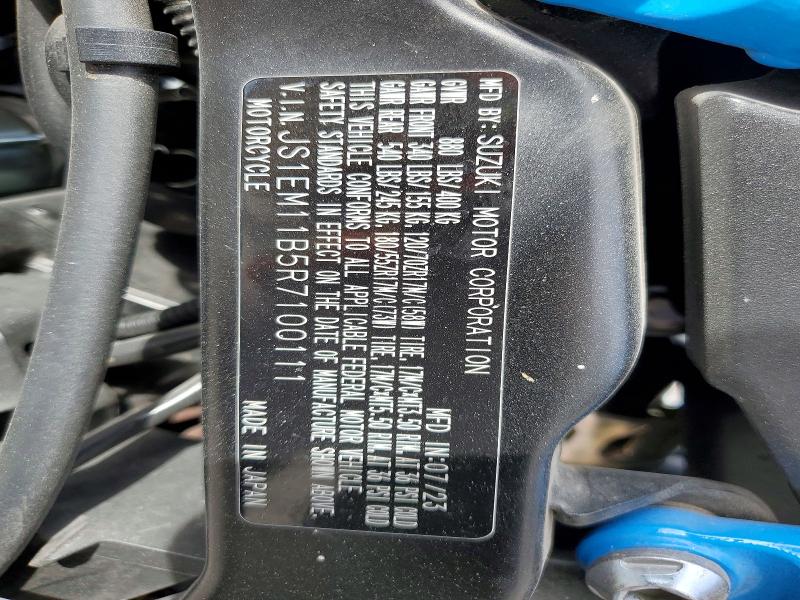 2024 Suzuki Gsx800 მანქანა იყიდება აუქციონზე, vin: JS1EM11B5R7100111, აუქციონის ნომერი: 52230126