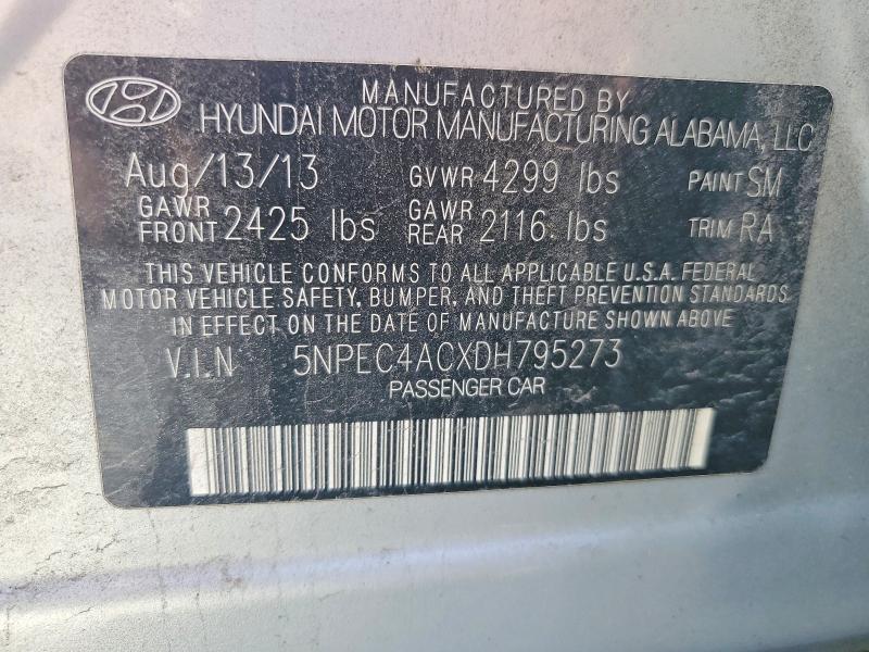 Aukcja sprzedaży 2013 Hyundai Sonata, vin: 5NPEC4ACXDH795273, numer aukcji: 54793176