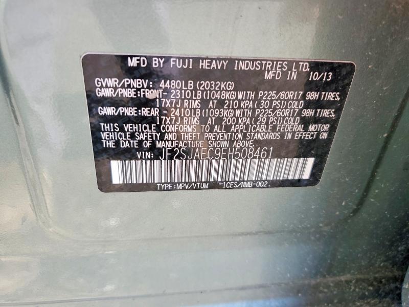 Продажа на аукционе авто 2014 Subaru Forester, vin: JF2SJAEC9EH508461, номер лота: 51593236