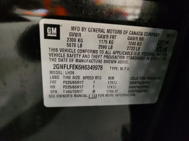Aukcja sprzedaży 2017 Chevrolet Equinox, vin: 2GNFLFEK6H6349978, numer aukcji: 55089516