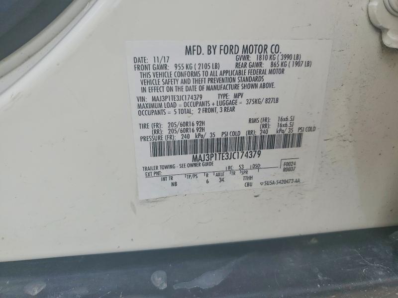 52254546 :رقم المزاد ، MAJ3P1TE3JC174379 vin ، 2018 Ford Ecosport مزاد بيع