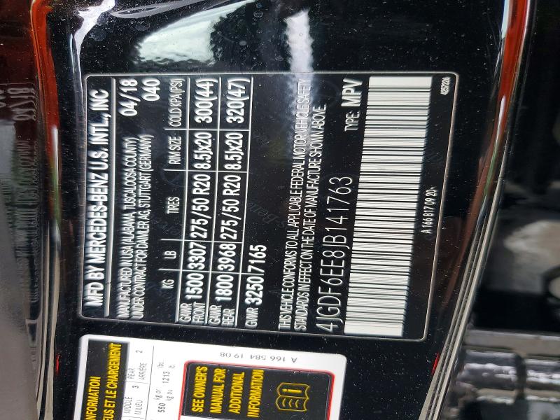 2018 Mercedes-benz Gls მანქანა იყიდება აუქციონზე, vin: 4JGDF6EE8JB141763, აუქციონის ნომერი: 54987616