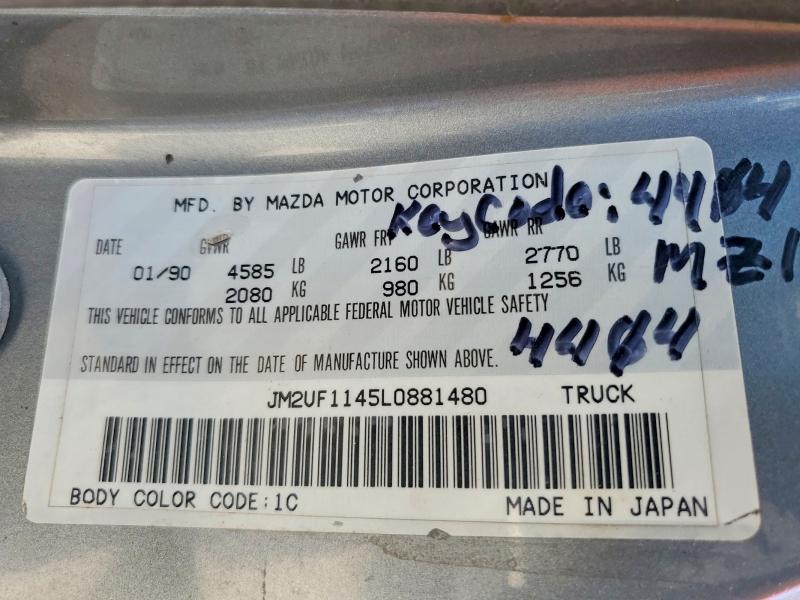 53231926 :رقم المزاد ، JM2UF1145L0881480 vin ، 1990 Mazda B2600 مزاد بيع
