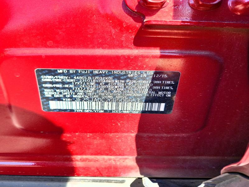 Aukcja sprzedaży 2016 Subaru Forester, vin: JF2SJADC2GH506653, numer aukcji: 54082936