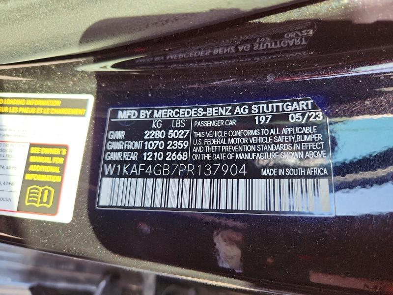 Aukcja sprzedaży 2023 Mercedes-benz C, vin: W1KAF4GB7PR137904, numer aukcji: 54294836
