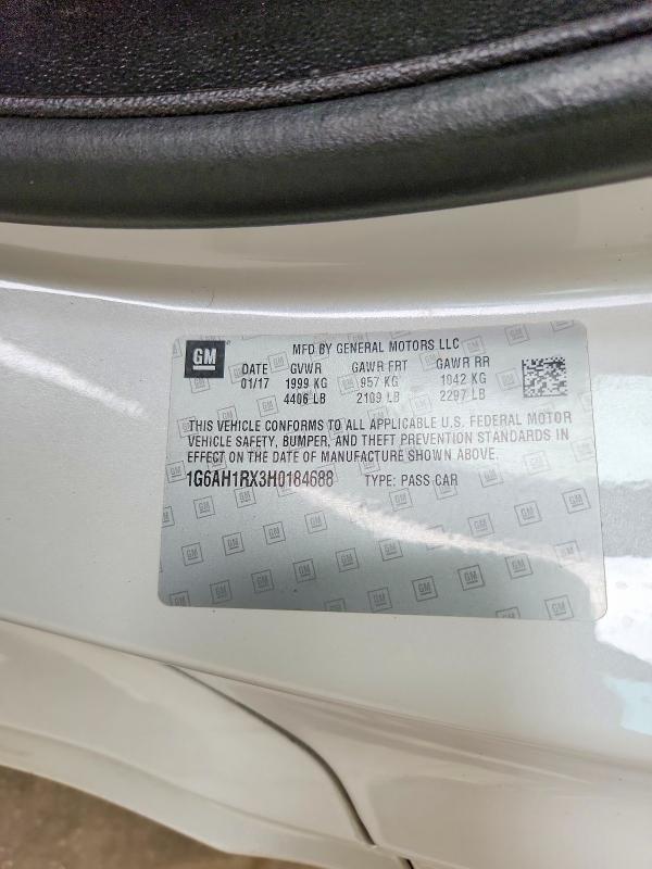 54718576 :رقم المزاد ، 1G6AH1RX3H0184688 vin ، 2017 Cadillac Ats مزاد بيع