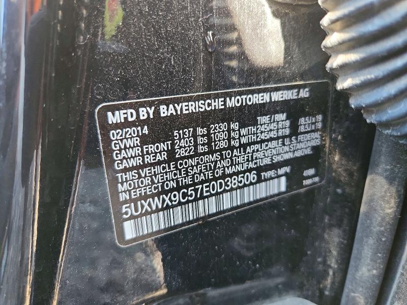 2014 Bmw X3 მანქანა იყიდება აუქციონზე, vin: 5UXWX9C57E0D38506, აუქციონის ნომერი: 54293296