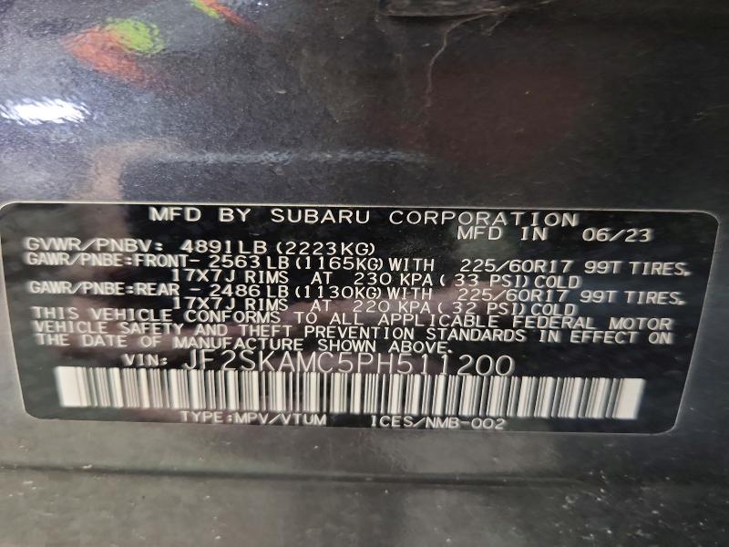 Продажа на аукционе авто 2023 Subaru Forester, vin: JF2SKAMC5PH511200, номер лота: 54801016