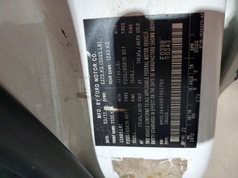 Продаж на аукціоні авто 2011 Ford Transit Connect, vin: NM0LS6AN9BT062760, номер лоту: 53104686