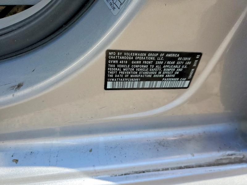 Aukcja sprzedaży 2015 Volkswagen Passat, vin: 1VWAT7A37FC082651, numer aukcji: 55314196